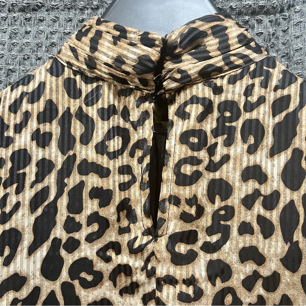 Sugar Lips Leopard Print High Neck Belted Dress Size XS - Picture 5 of 8